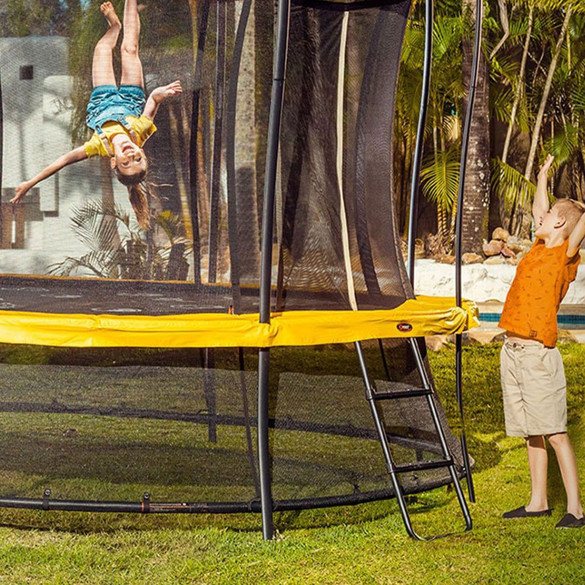 Black 10 Ft Trampoline with Zip Door and Game Mat G562614