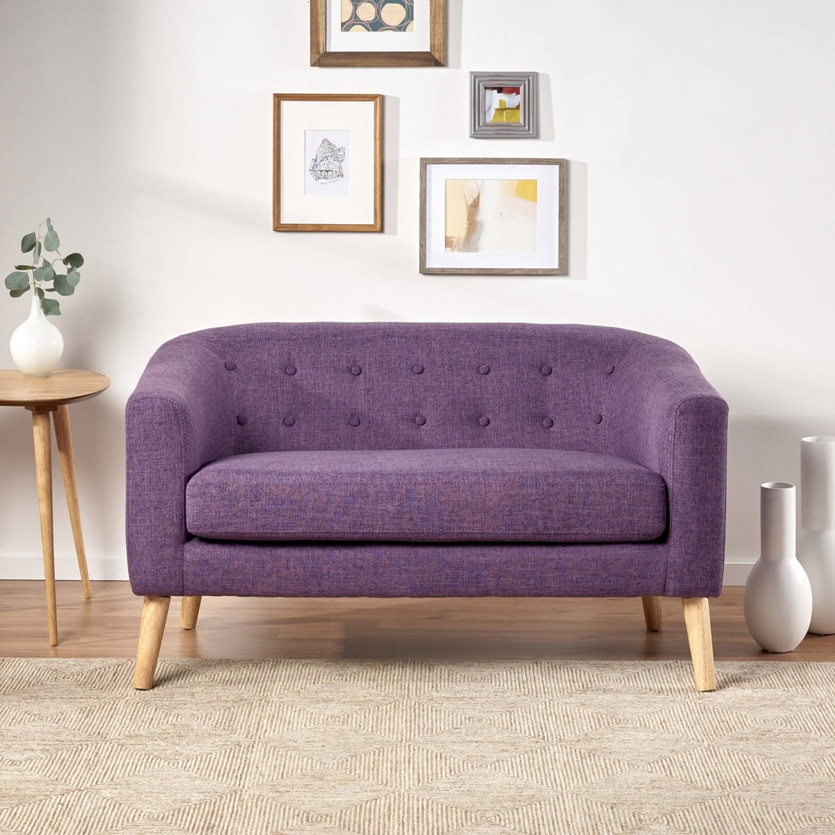 Muted Blue Mid-Century Loveseat I7393