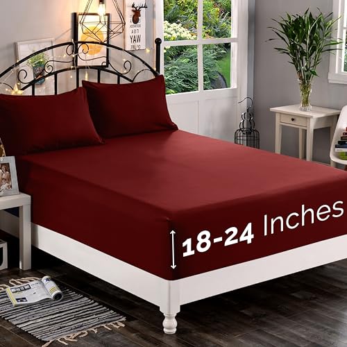 Queen Black Extra Deep Pocket Fitted Sheet D7666