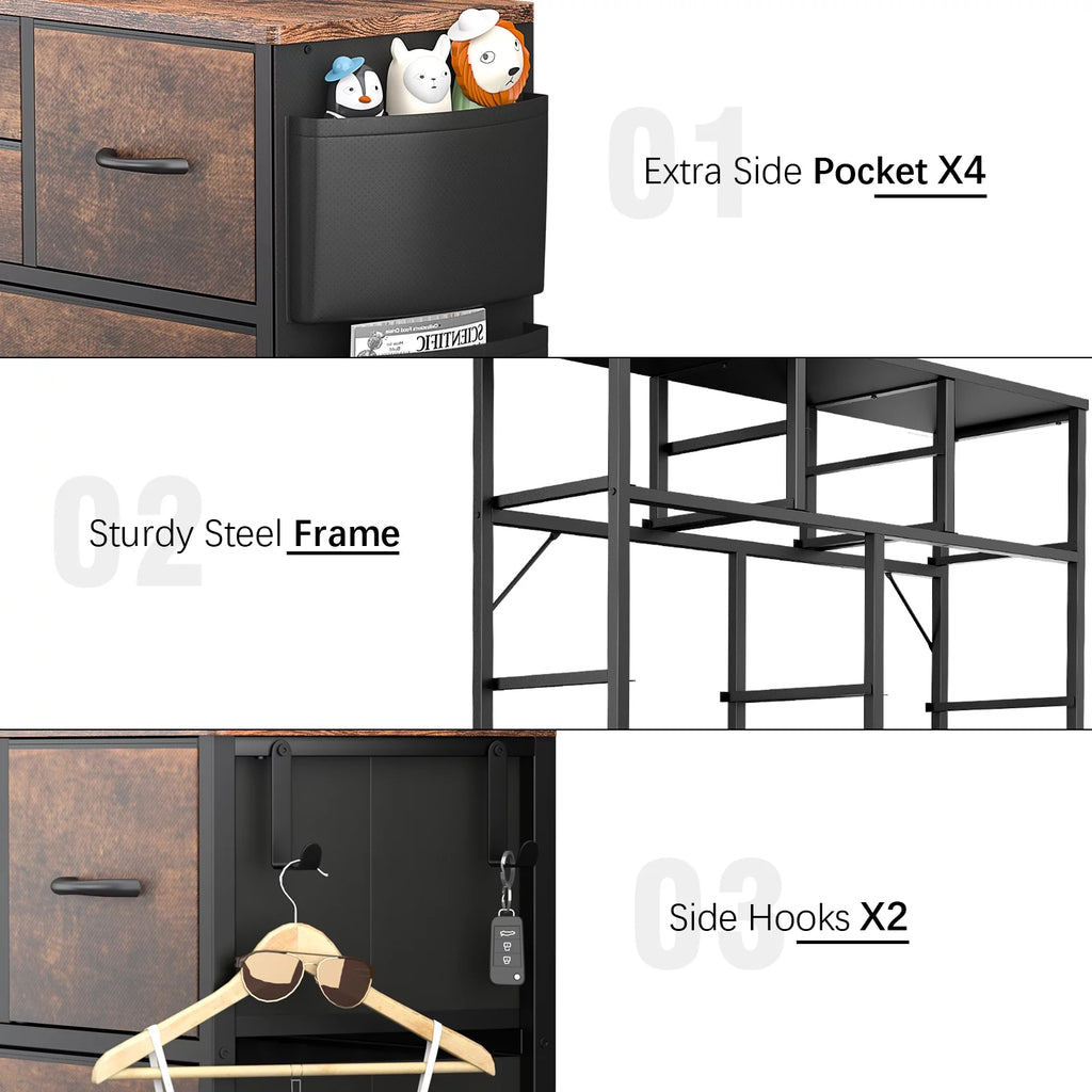 Brown 10 Drawer Dresser A855