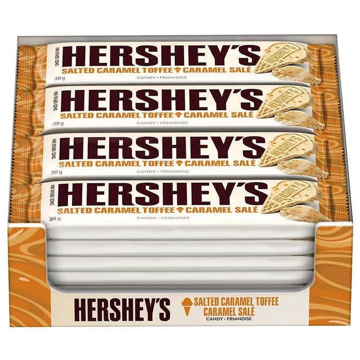 Salted Caramel White Creme with Toffee Pieces 24ct 1.38 oz Bars A7785