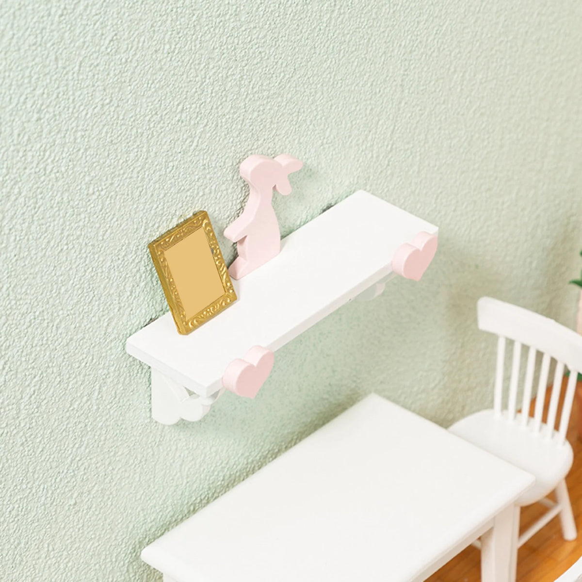 Mini Rabbit Rack Birch Dollhouse Shelf M361