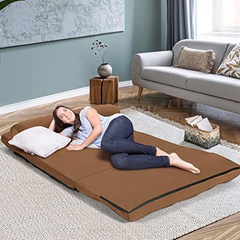 Gray 6-Position Fabric Folding Sofa Bed with 2 Pillows H816