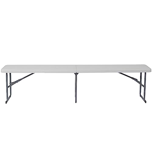 Bi-Fold Granite White Plastic Bench with Carrying Handle F36240