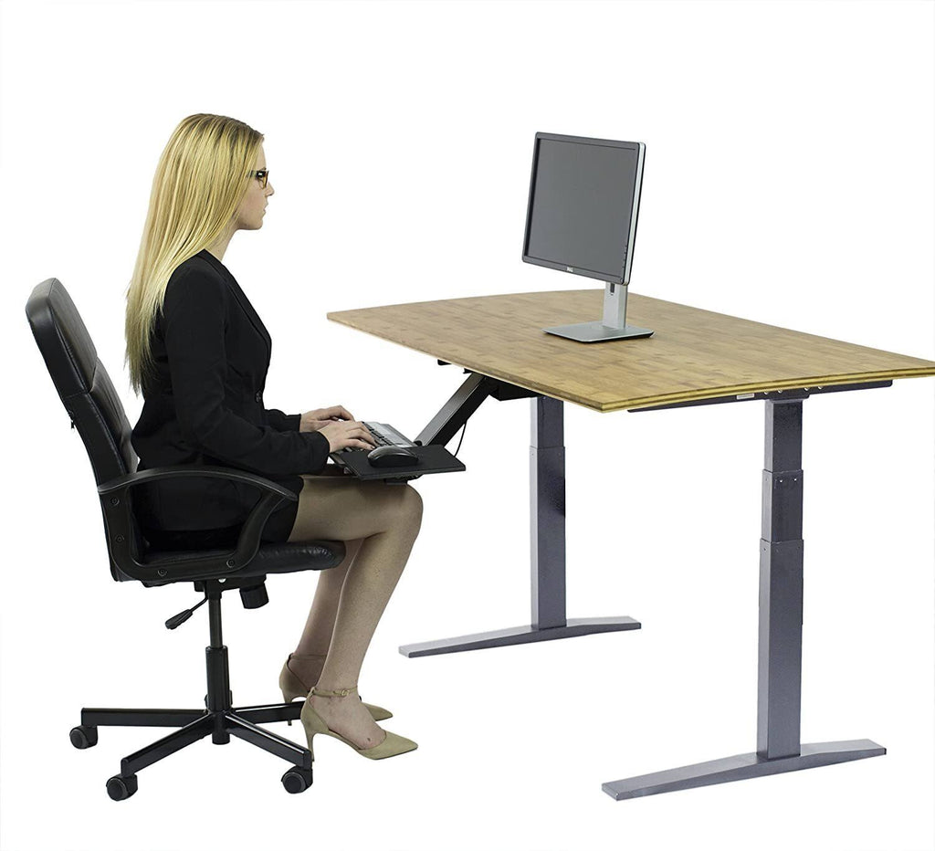 Black Bamboo Electric Adjustable Height Standing Desk M1965