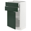 White Bodbyn Dark Green Base Cabinet with Door and 2 Drawers K7199