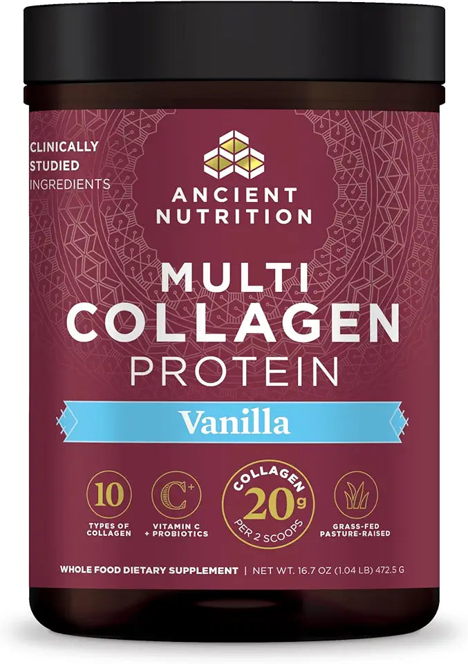 Collagen Peptides Powder, Vitamin C, Probiotics, Vanilla, 45 Servings C201