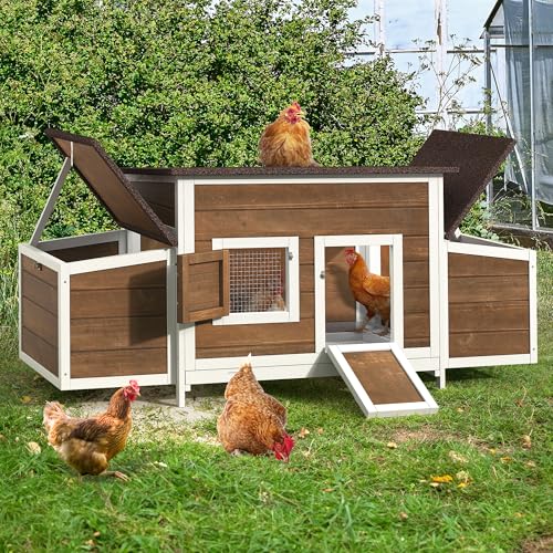 11.5ft² Wooden Chicken Coop with 2 Nesting Boxes U581173