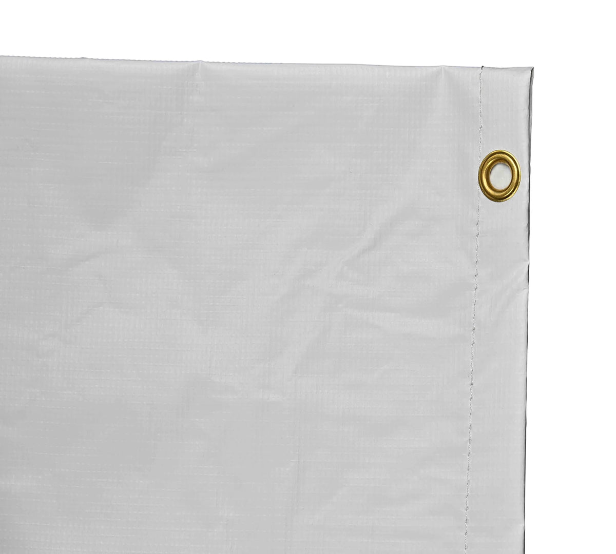 5' x 5' White Vinyl Coated Waterproof Drain Tarp with Heavy Duty Grommets H92046