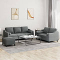3 Piece Dark Gray Fabric Sofa Set M301