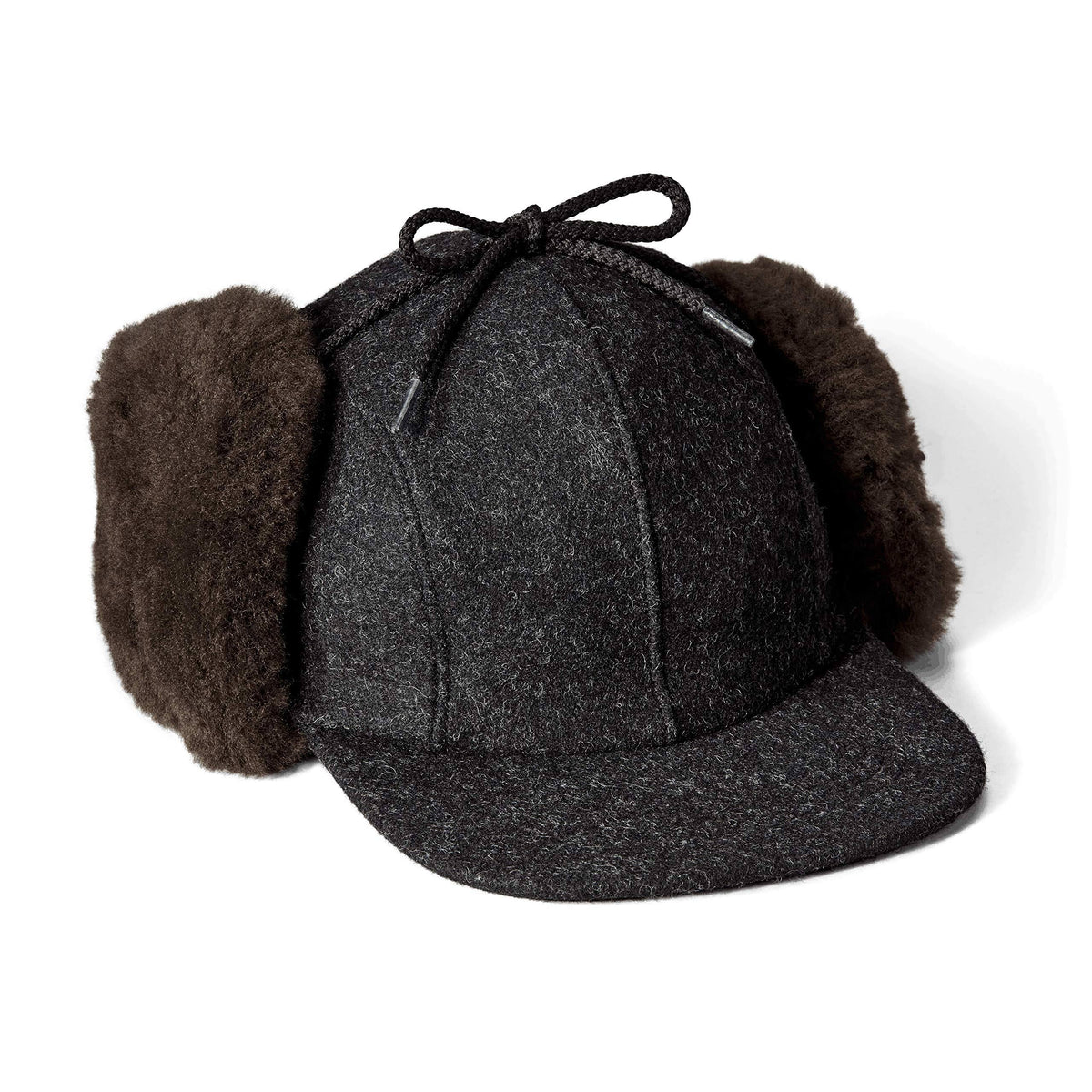 Charcoal Dark Brown Double Mackinaw Cap Q444
