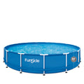 15 ft Round Above Ground Frame Swimming Pool with Filter Pump E736523