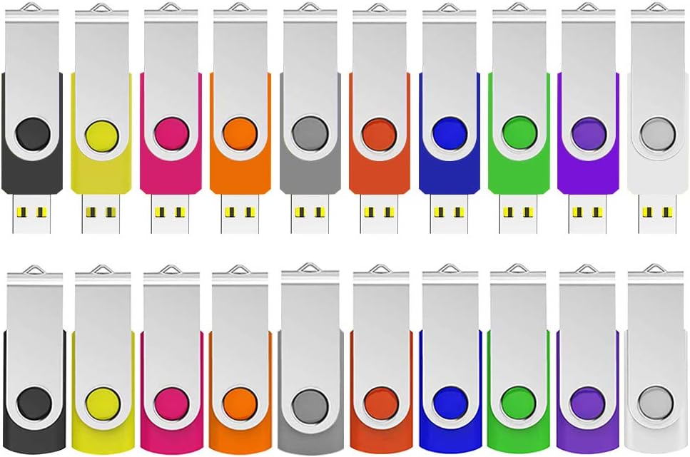 2GB 20 Pack Blue USB 2.0 Flash Drives with Lanyards A7537
