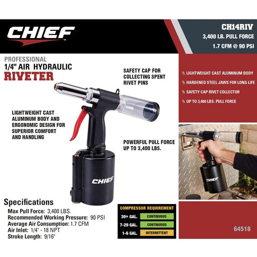1/4 in. Air/Hydraulic Riveter D285