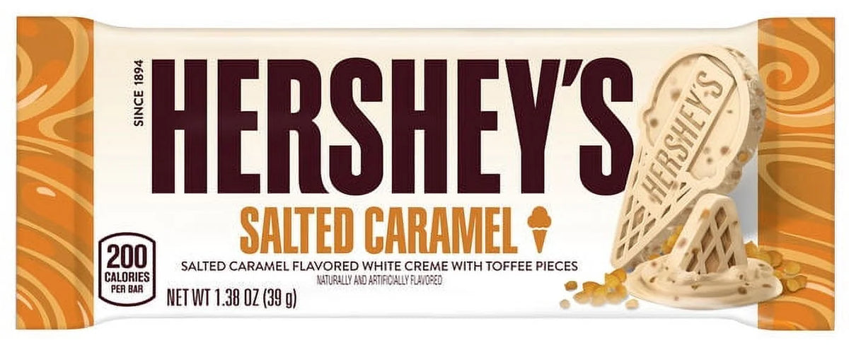 Salted Caramel White Creme with Toffee Pieces 24ct 1.38 oz Bars A7785