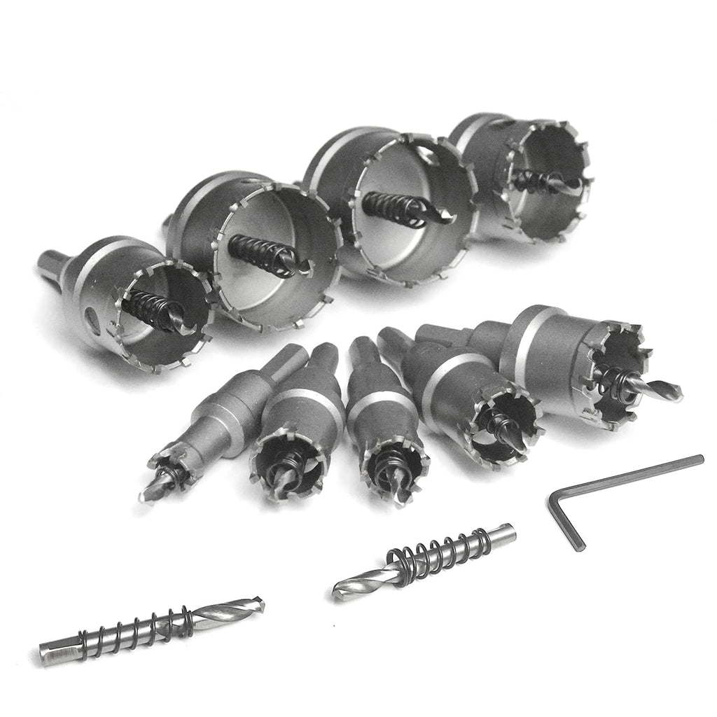 9PCS Carbide Hole Saw Kit 5/8 to 2-1/8 Inch Tungsten Carbide Tipped Hole Cutter Set C255