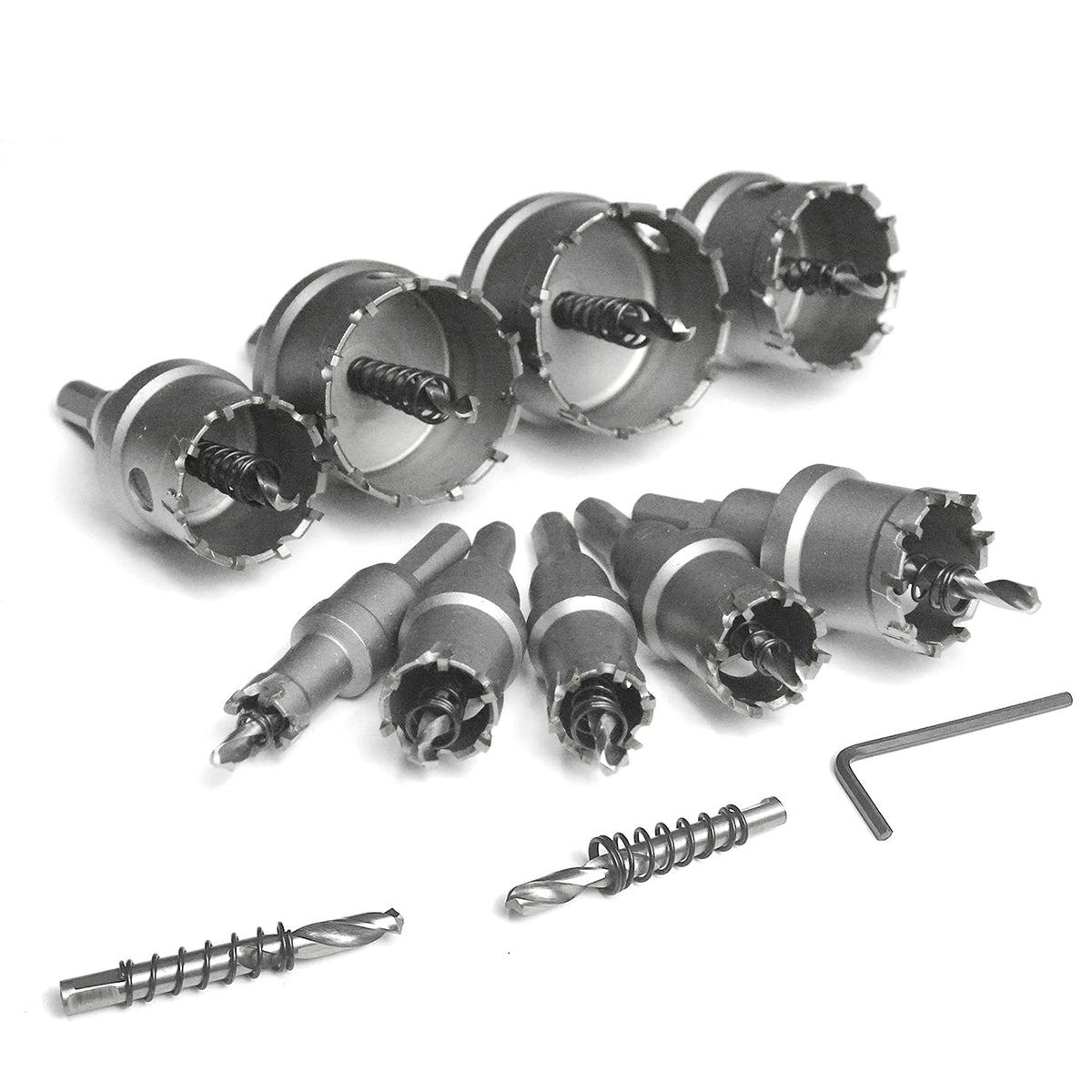 9PCS Carbide Hole Saw Kit 5/8 to 2-1/8 Inch Tungsten Carbide Tipped Hole Cutter Set C255