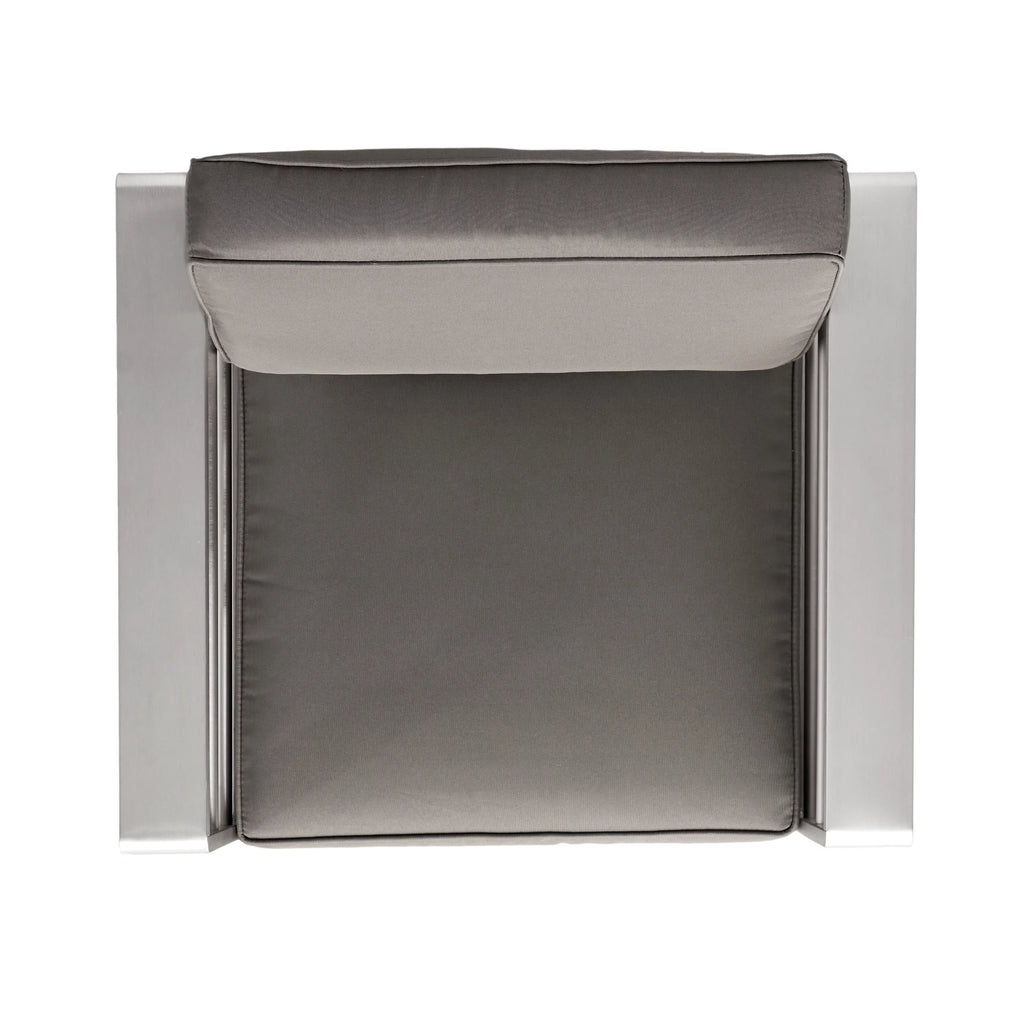 Aluminum Club Chairs with Cushions, Set of 2, Gray G6036