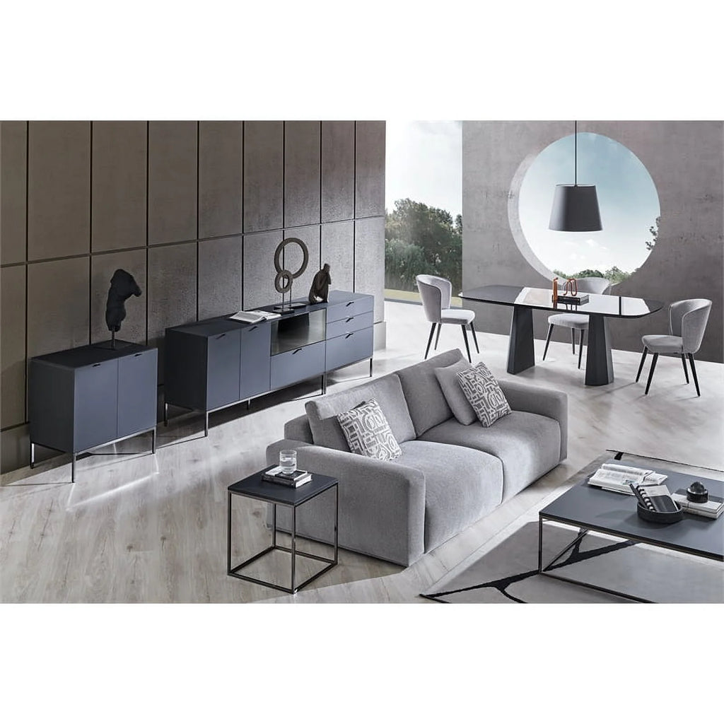 Black Engineered Wood & Metal Side Table O747033