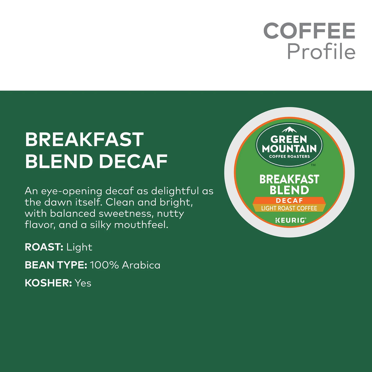 Light Roast Decaf Coffee K-Cup Pods 48 Count X3882