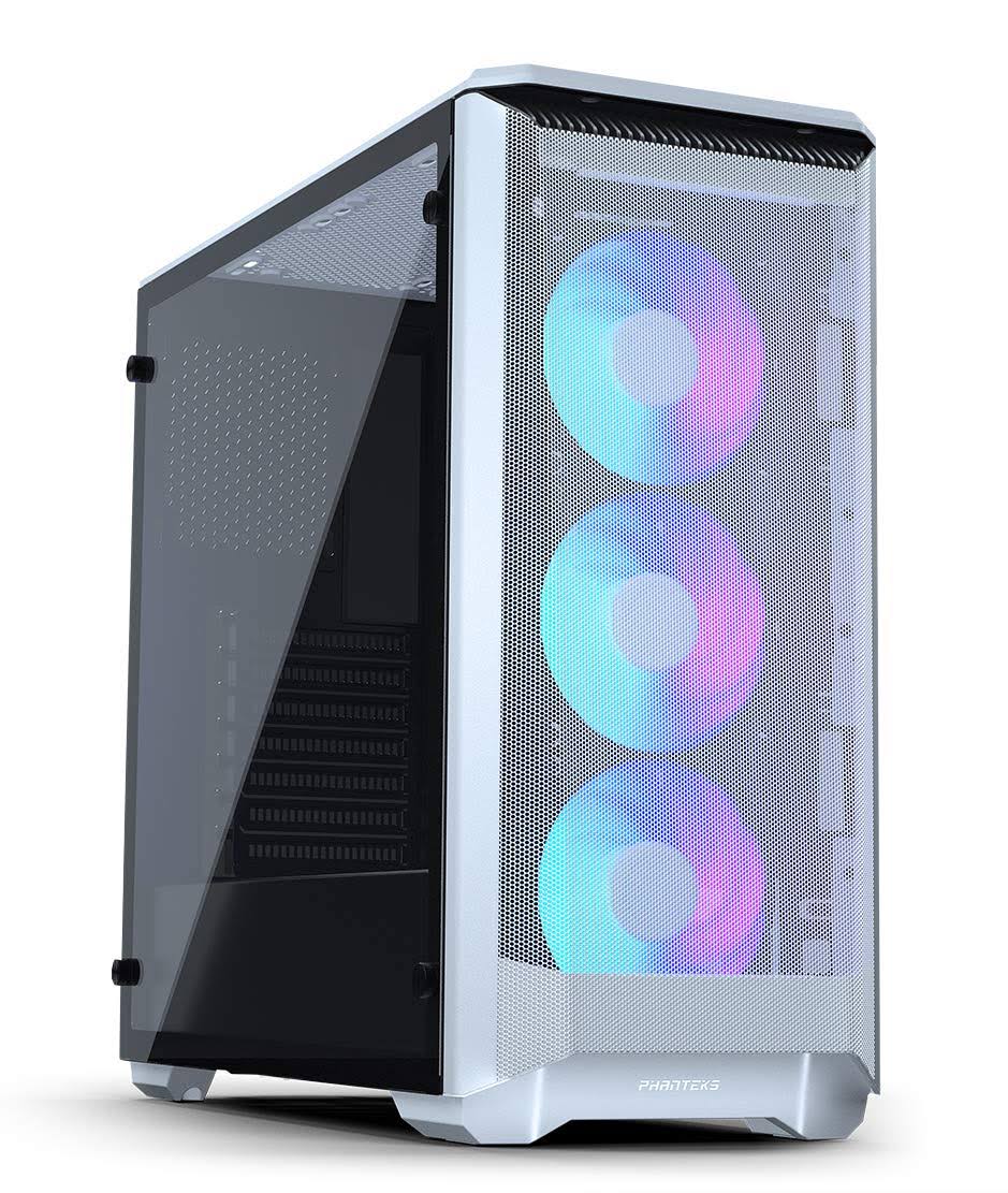 White Steel Tempered Glass ATX Mid Tower Computer Case R437