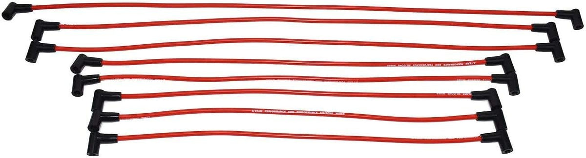 Red 8.0mm Spark Plug Wires & 45K Volt Coil Y9827
