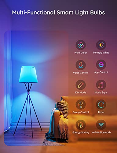 Color Changing Smart LED Light Bulbs 4 Pack F79107