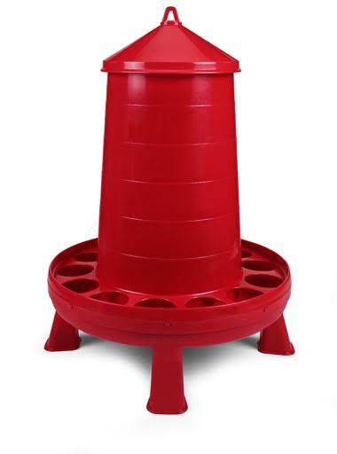 Plastic Poultry Feeder 16 Kg with Legs Red E97094