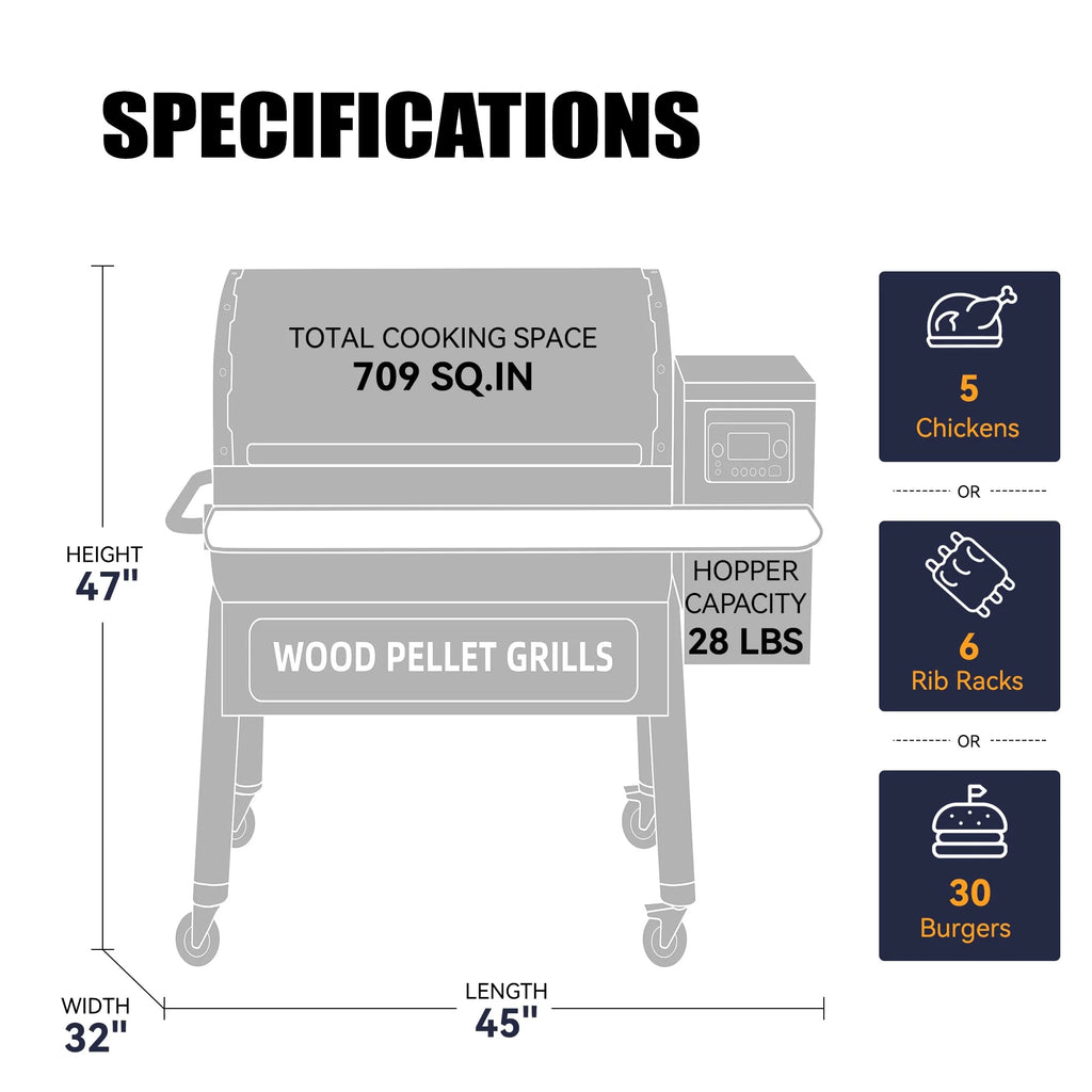 8 in 1 Wood Pellet Grill & Smoker with 1056 sq.in Cooking Area O69791