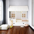 Full Size Wood House Bed with Twin Trundle U795087