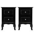 Black 2 Drawer Nightstand L767