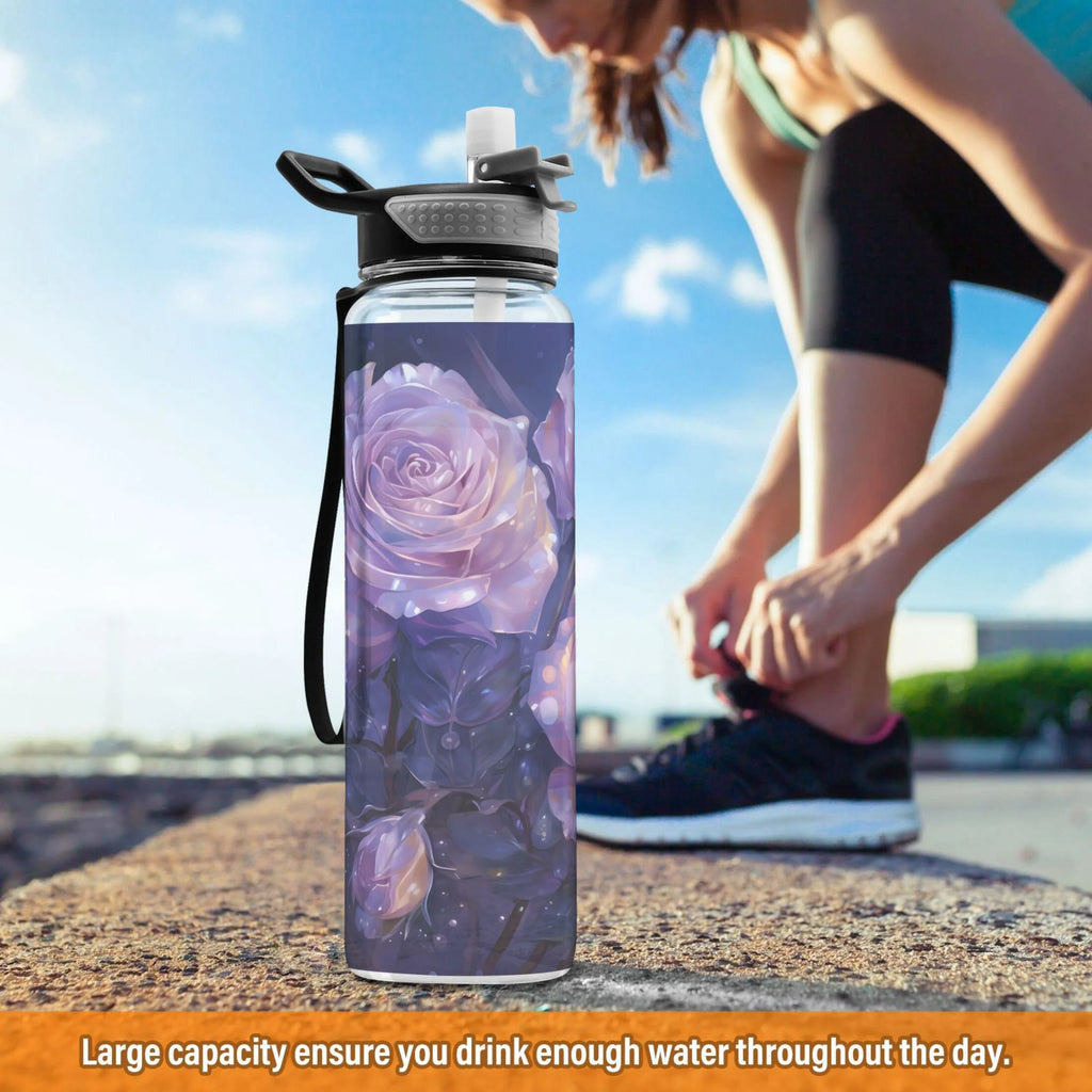 Purple 32oz Tritan Sports Water Bottle with Straw H89904