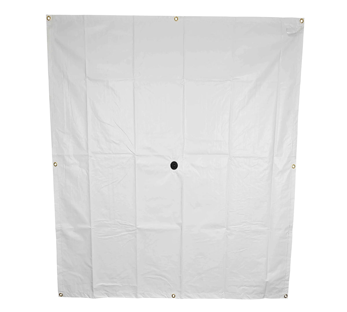 5' x 5' White Vinyl Coated Waterproof Drain Tarp with Heavy Duty Grommets H92046