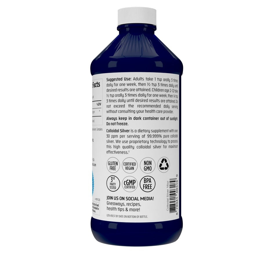 Colloidal Silver Liquid Mineral Supplement, 30 PPM, 16 oz Bottle C854