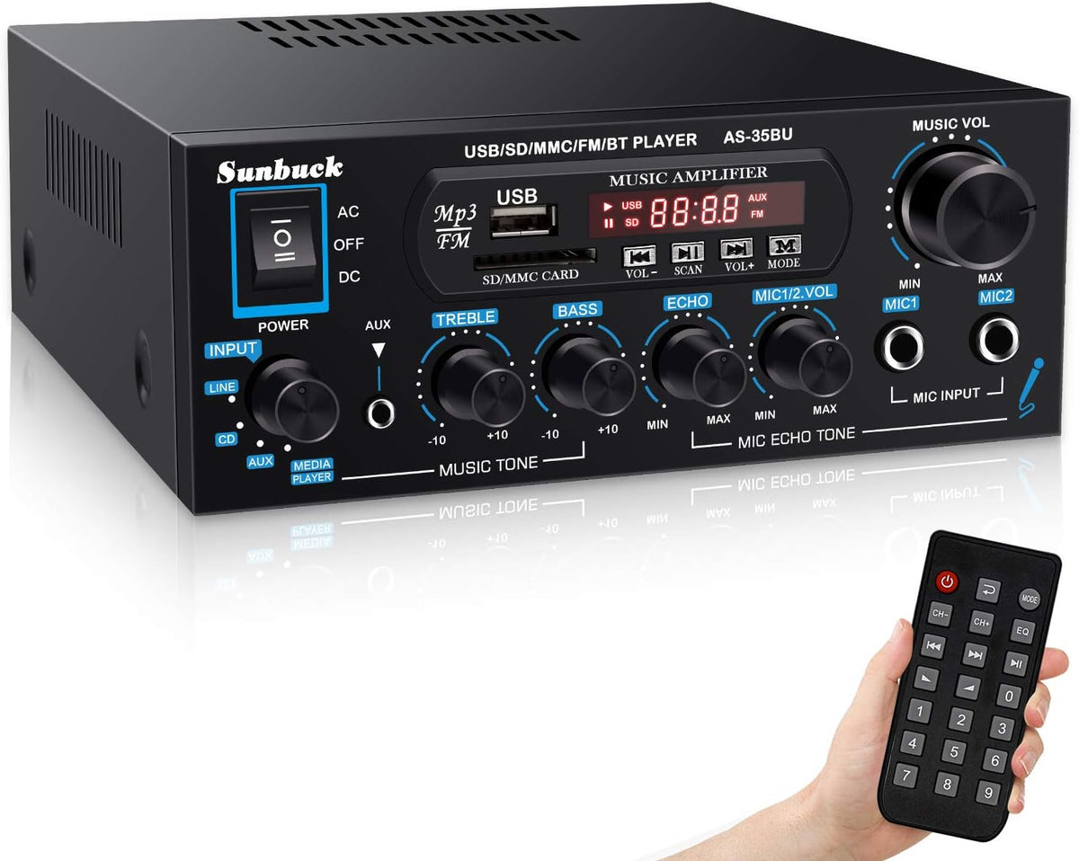 200W Wireless Bluetooth Stereo Amplifier Receiver with USB FM Radio Remote Control X73112