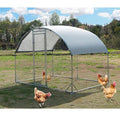 Large Metal Walk-in Galvanized Chicken Coop with Waterproof Cover A56993