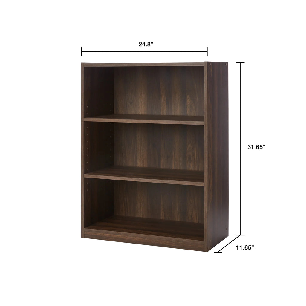 3-Shelf Bookcase with Adjustable Shelves V312