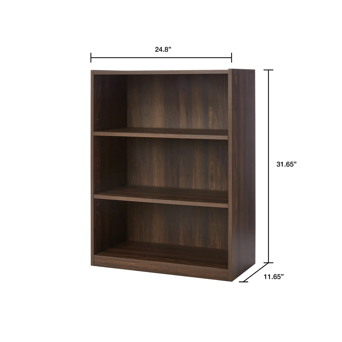 3-Shelf Bookcase with Adjustable Shelves V312