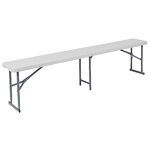 Bi-Fold Granite White Plastic Bench with Carrying Handle F36240