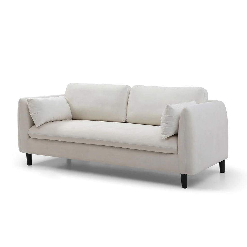 Beige 2-Seat Upholstered Loveseat Sofa U4896
