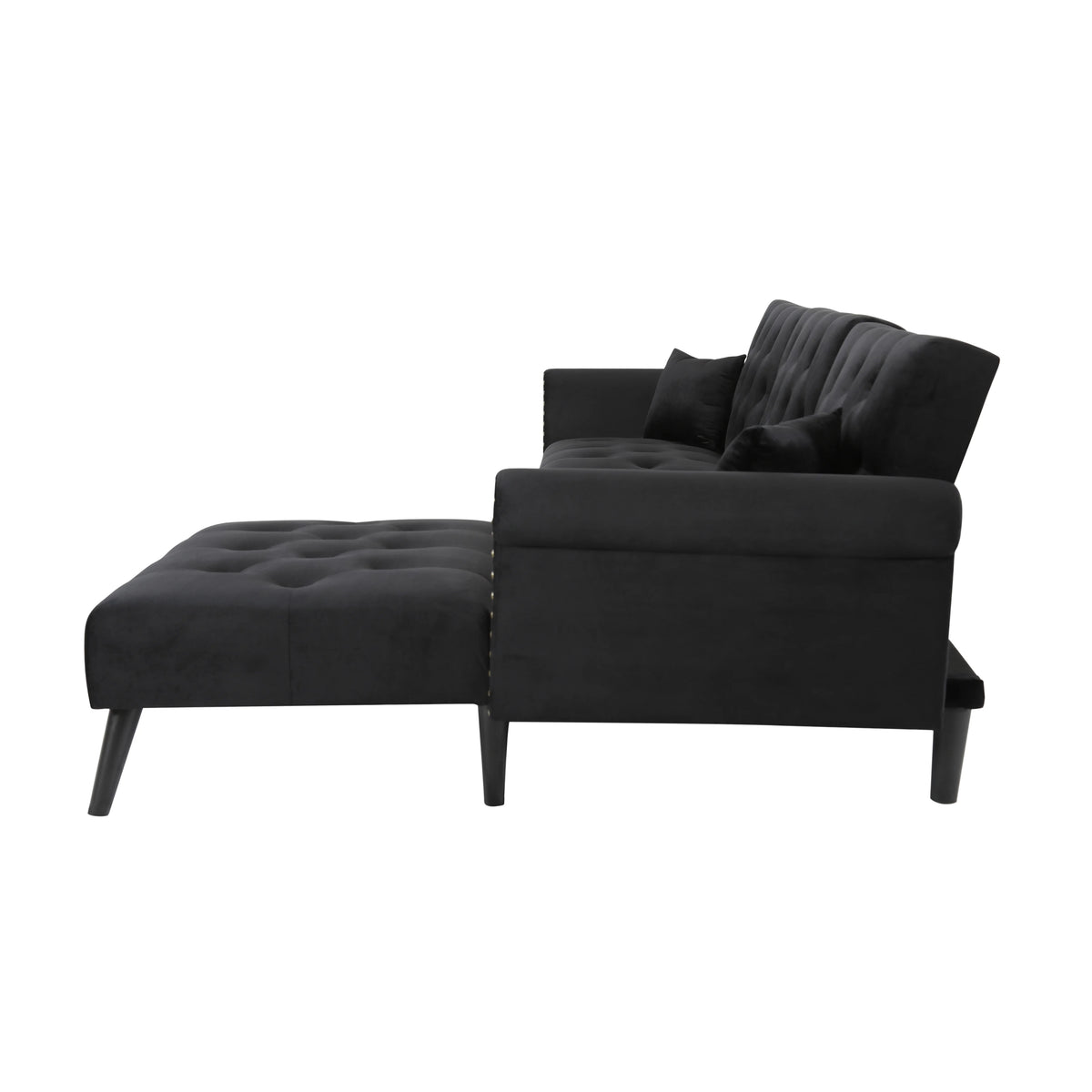Velvet Convertible Sleeper Sectional Sofa Y311132
