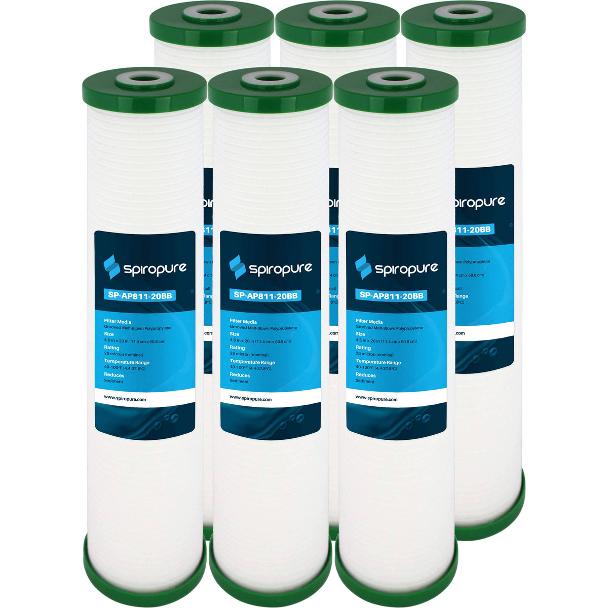 20x4.5 Grooved Polypropylene 25 Micron Sediment Filter (6 Pack) J2748