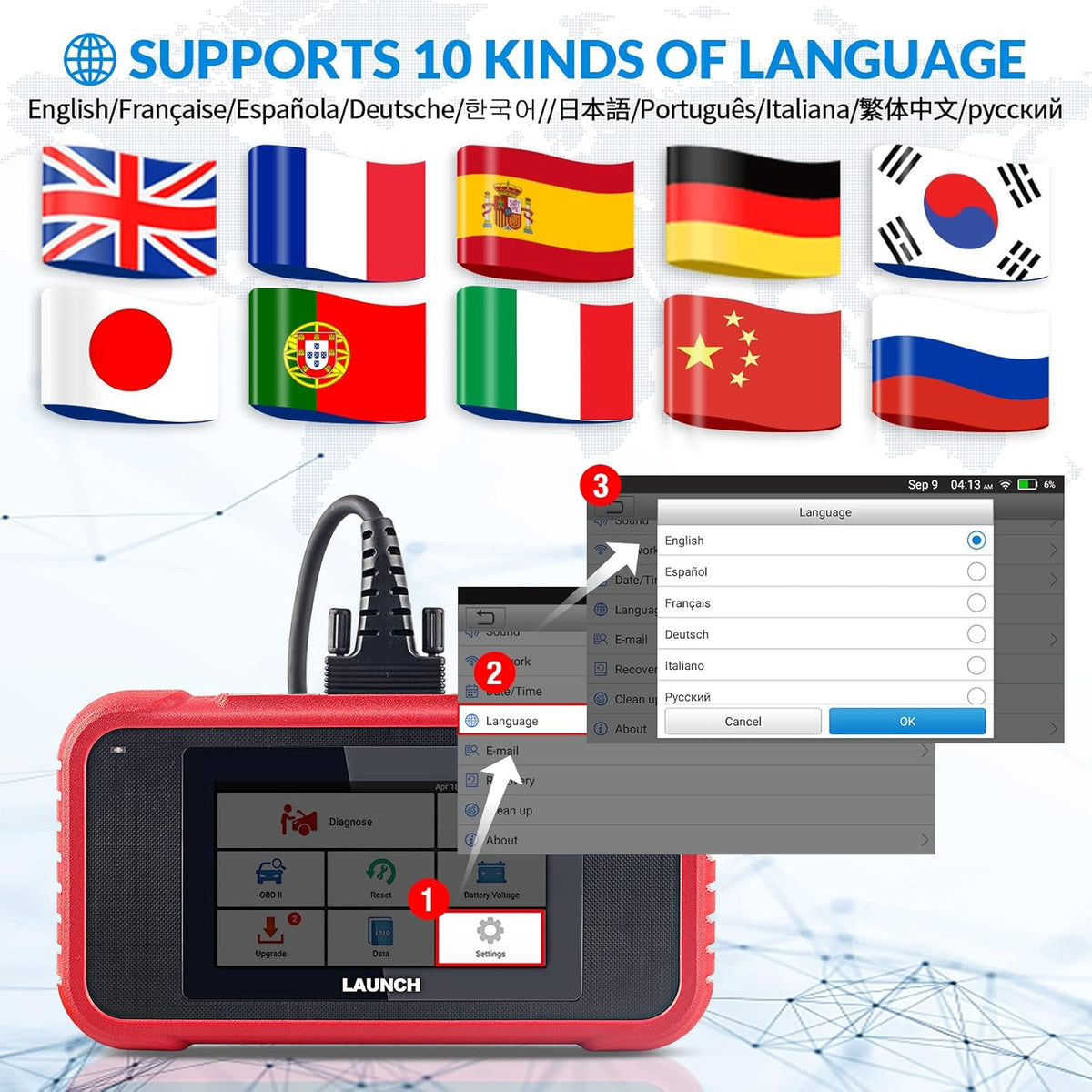 OBD2 Scanner CRP129E Code Reader with Oil EPB TPMS SAS Throttle Reset Diagnostic Tool AutoVIN Z38746