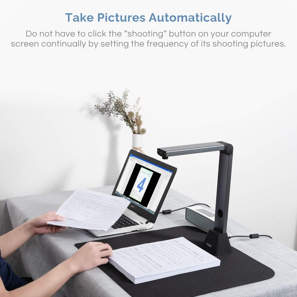 Document Camera & Overhead Scanner X3: Portable 8MP High Definition Capture Size A3 Multi-Language OCR USB Doc Cam Pack of 2 X42875
