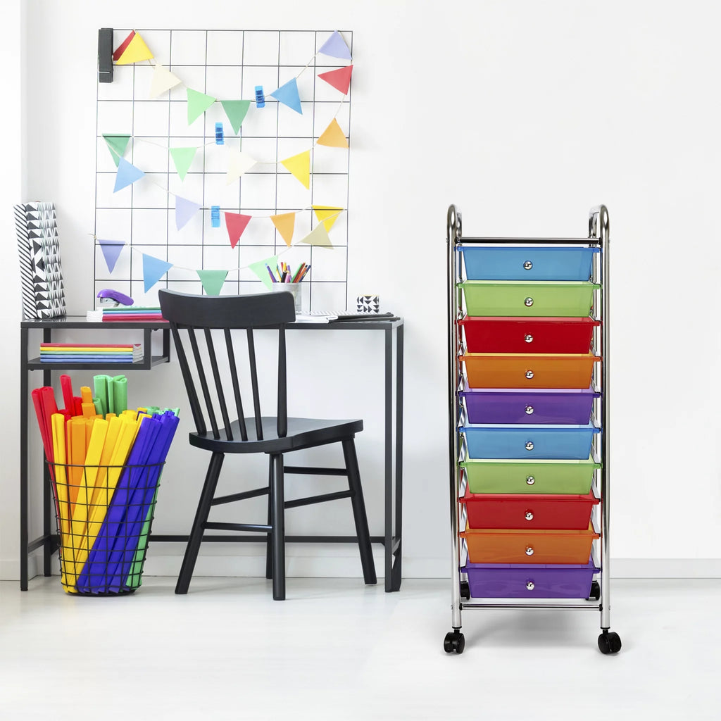 10 Drawer Organizer Cart with Wheels Q8041