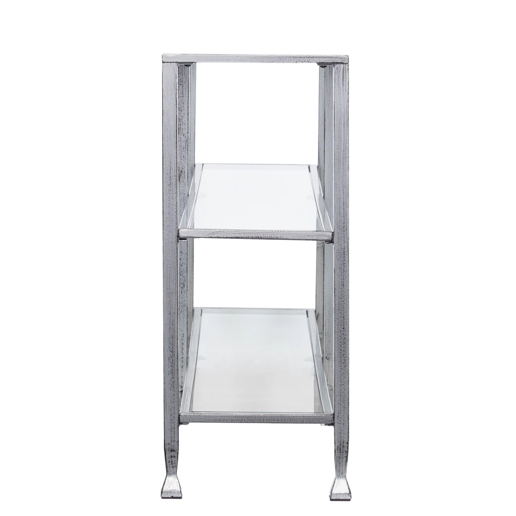 Metal Glass 3-Tier Console Table W558