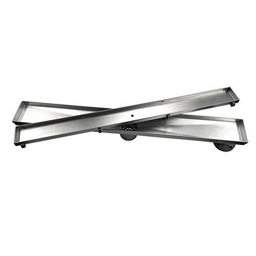 Brushed Linear Shower Drain with Tile Insert Grate I85929