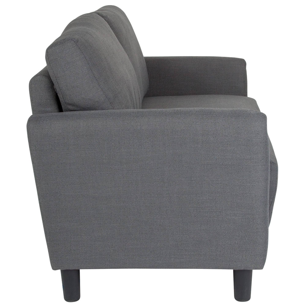Dark Gray Fabric Loveseat Couch I614547
