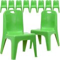Green Plastic Stackable School Chair with Carrying Handle X760