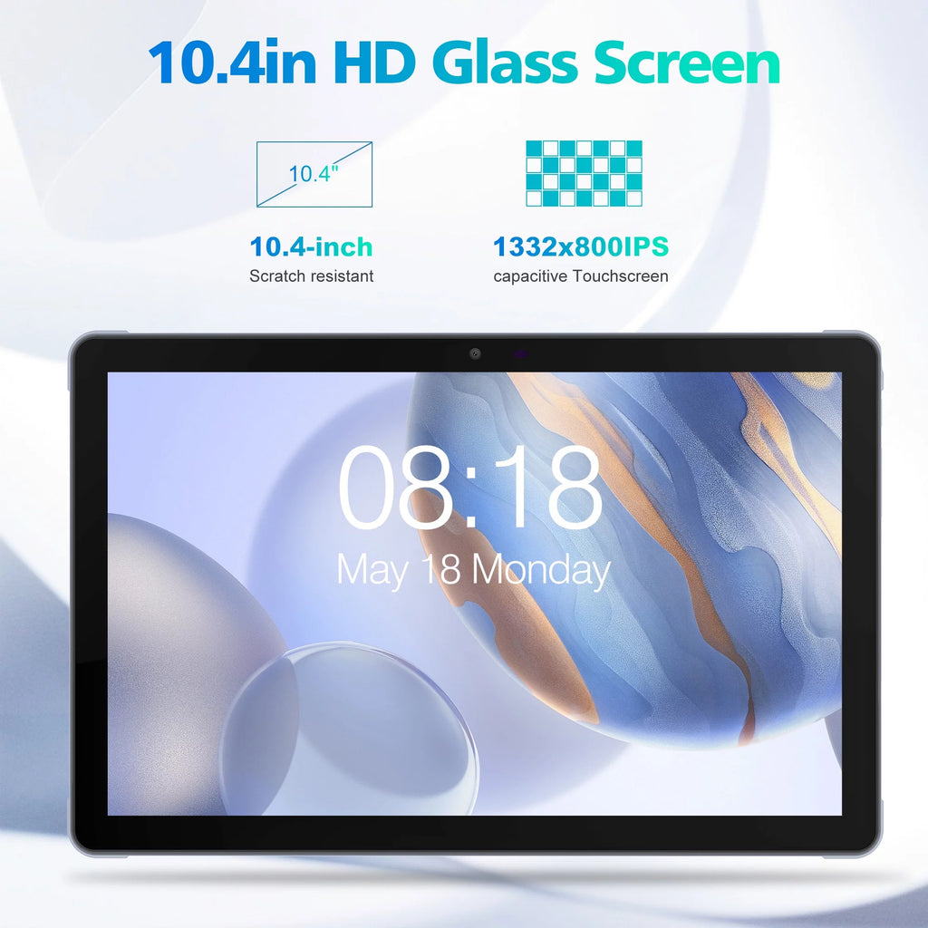 Android 12 Tablet 10.4 Inch with Case, 4GB RAM, 64GB Storage, Octa-Core, 6000mAh, Gray K558828